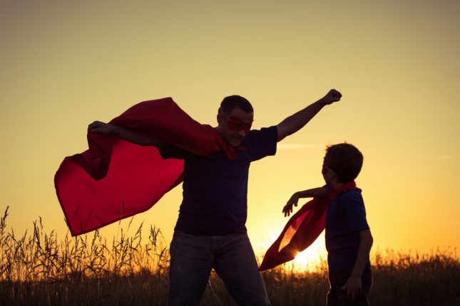 Superhero Dad guy! Super hero dad guy!