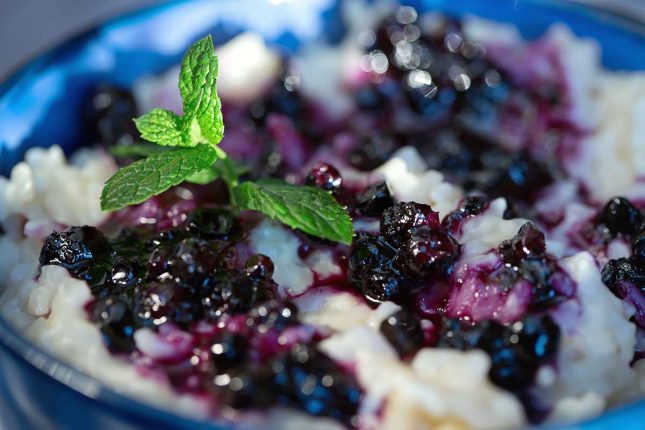 Rice pudding pregnancy pick-me-up rice pudding with blueberries