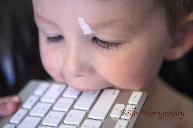 Managing your digital footprint boy eats keyboard