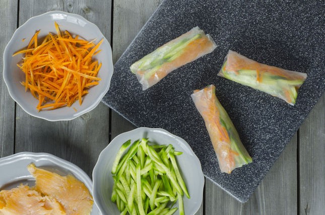 Salmon Rice Paper Rolls