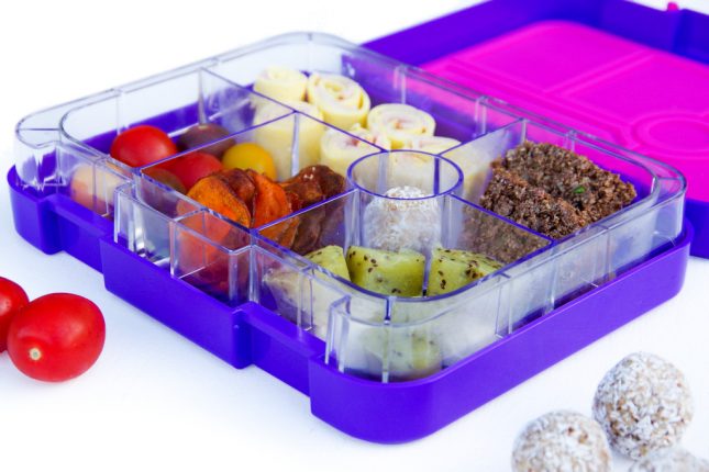 Preparing Healthy School Lunches bento lunch box purple