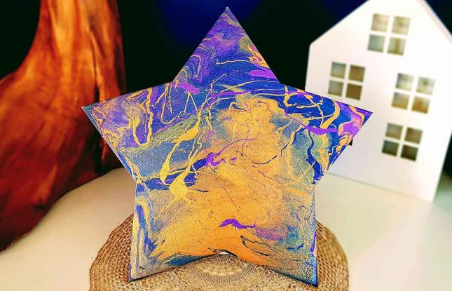 Matariki star acrylic pours