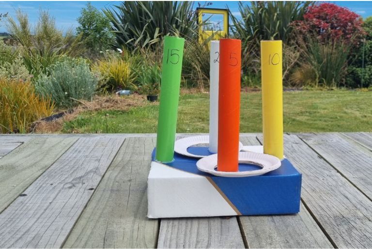 Cardboard Roll Ring Toss Game Cardboard Roll DIY Ring Toss Game